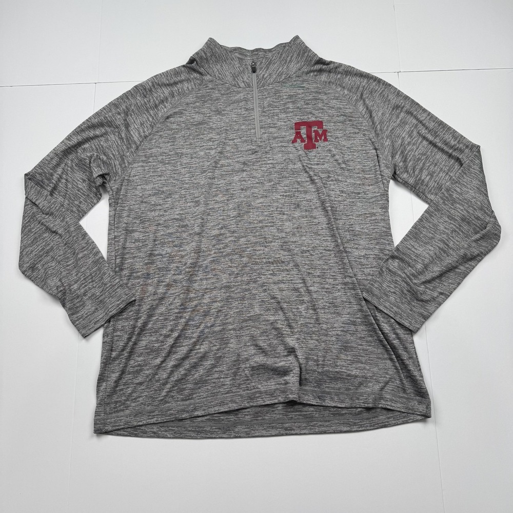 Texas A&M Aggies Pullover Mens XL Gray Fanatics Quarter Zip Long Sleeve NCAA